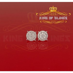 King 19106W-A22KOB Aretes Para Hombre 925 White Silver Iced Out Cz Rou