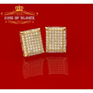 King 9604Y-A19KOB Men's Elegant Square Yellow Gold Sterling Silver Scr