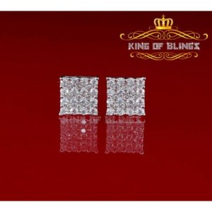 King 19103W-A19KOB Men's Elegant Square White Gold Sterling Silver Scr