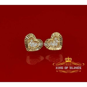 King 10971Y-A19KOB Silver Earring 10k Yellow Gold Finish With Lab Crea