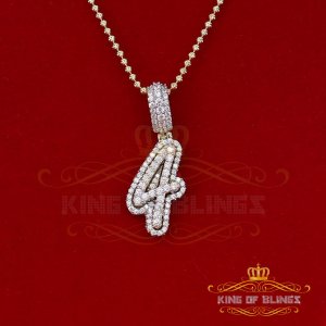 King 18579Y4-A49KOB 10k Yellow Gold Finish Cursive 3d Numbers With Lab