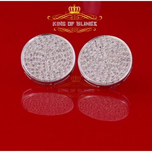 King 18883W-A79KOB Real Diamond 0.60ct 925 Silver White Hip Hop Stud F