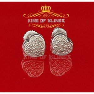 King 12290W-A15KOB Small Diamond Stud Earrings For Women In 925 Sterli