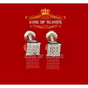 King 9652W-A9KOB 10k White Gold Finish Silver Stud Men'sladies Earring