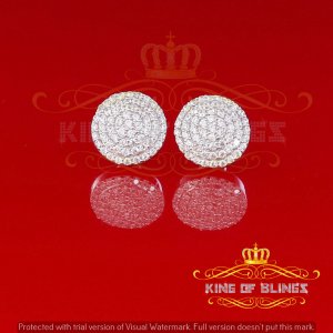 King 19249W-A16KOB Aretes Para Hombre 925 White Silver Iced Out Cz Rou