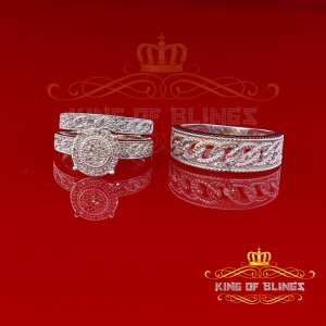 King 19886W-A89KOB 925 Silver With 0.33ct Real Diamond Men's  Women's 