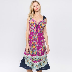 Jayli AJS71Wdress:AJS71-pnk-M Christina Dress Flower Printed Short Dre