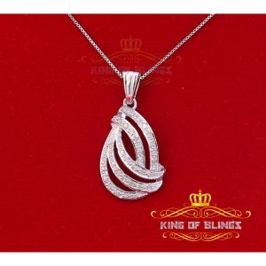 King 12266W-A29KOB 10k White Gold Finish Real Diamond Fashion Silver P