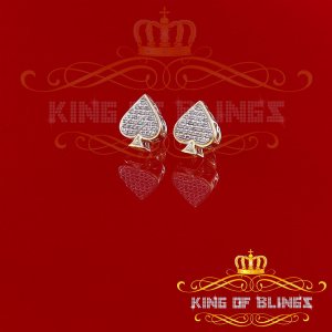 King 19742Y-A33KOB 0.15ct Carat Diamond Stud Earrings For Women Sterli