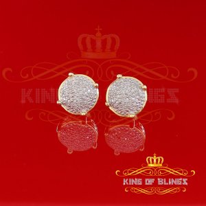 King 19589Y-A45KOB Aretes Para Hombre 925 Sterling Silver Carat Round 