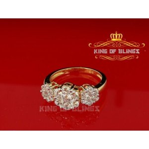 King 11391Y-A15KOB 10k Yellow Gold Finish Silver With Lab Created Diam