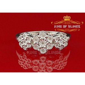 King 14459W-A29KOB 10k White Gold Finish Real Diamond 0.10ct Past Pres