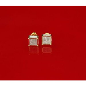 King 16683Y-A189KOB 10k Real Yellow Gold Earrings With Real 0.15ct Dia