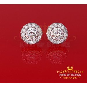 King 15288W-A15KOB Aretes Para Hombre 925 White Silver Iced Out Cz Rou