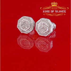 King 19066W-A39KOB 0.33 Ct Diamond Hip Hop Earrings, Women Diamond Stu