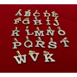 King 15422WP-A9KOB 10k White Gold Finish Alphabet With Lab Created Dia