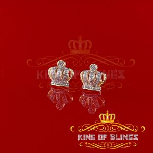 King 19735Y-A33KOB 0.15ct Carat Diamond Stud Earrings For Women Sterli