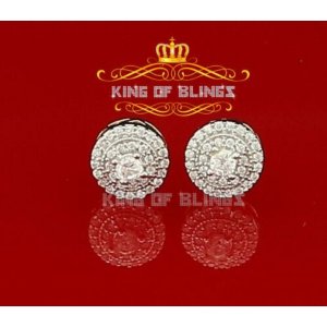 King 10198Y-A10KOB Aretes Para Hombre 925 Yellow Silver Iced Out Cz Ro