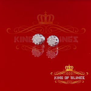 King 19755W-A25KOB Women's Stud In 925 White Sterling Silver 0.12ct Di