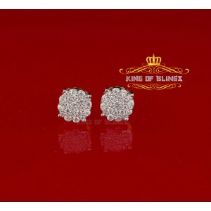 King 19093Y-A12KOB Aretes Para Hombre 925 Yellow Silver Iced Out Cz Ro