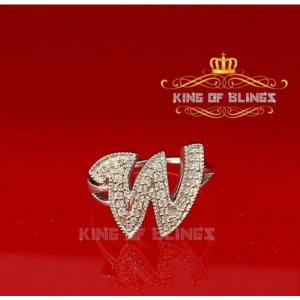 King 13914W-A12KOB 10k White Gold Finish In Silver Cz Alphabet 