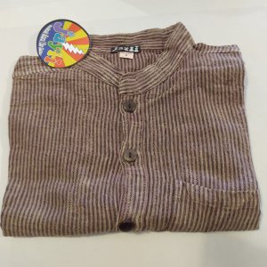 Jayli AJS19-71Mshirt:AJS19-71-brn-M Benny Shirt Cotton Stonewashed Nep