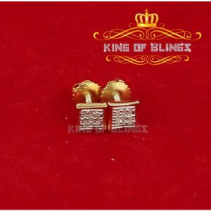 King 9867Y-A11KOB 10k Yellow Gold Finish With Real Diamond 0.05ct Squa