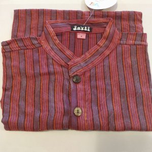 Jayli AJS19-71Mshirt:AJS19-71-Red-L Benny Shirt Cotton Stonewashed Nep