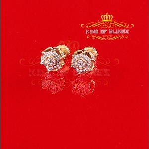 King 19209Y-A19KOB 10k Yellow Gold Finish Silver Real Diamond 0.10ct M