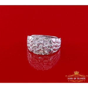 King 15739W-A79KOB 10k White Gold Finish 0.15 Ct Real Diamond Men's Si