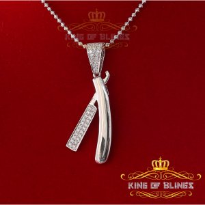 King 16420W-A19KOB 10k White Gold Finish With Lab Created Diamonds Sil