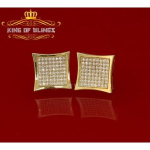 King 9613Y-A29KOB 10k Yellow Gold Finish In Silver With Lab Created Sq