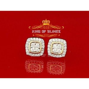 King 11041Y-A10KOB Men's Elegant Square Yellow Gold Sterling Silver Sc