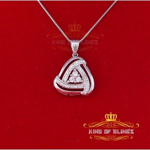 King 12168Y-A14KOB 10k White Gold Finish Fashion Silver Pendant With L