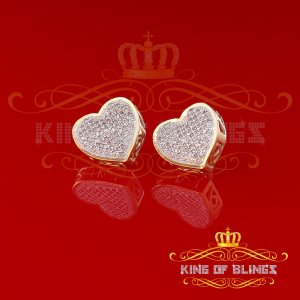 King 19641Y-A69KOB Micro Pave Earrings For Women Real Diamonds Ct Silv