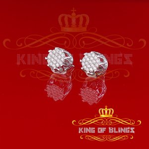 King 19761W-A15KOB Men's Hip Hop Iced Flower Cluster Sterling Silver S