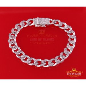 King 19430W-A299KOB 10k White Gold Finish With Ct Real Diamond Silver 