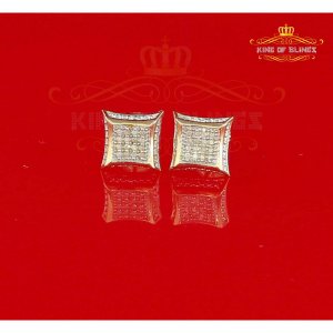 King 9877Y-A18KOB 110 Carat Diamond Stud Earrings For Women Yellow Ste