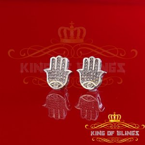 King 19775W-A32KOB Women's Stud In 925 White Sterling Silver 0.25ct Di