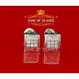 King 9582W-A9KOB 10k White Gold Finish Silver Stud Men'sladies Earring