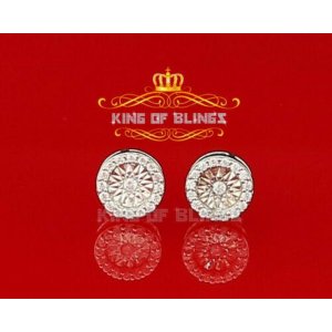 King 10109W-A9KOB 10k White Gold Finish Silver Stud Men'sladies Earrin