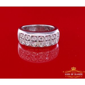 King 19359W-A89KOB 10k White Gold Finish 0.20 Ct Real Diamond Men's Si