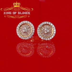 King 18612Y-A13KOB Aretes Para Hombre 925 White Silver Iced Out Cz Rou