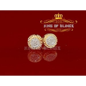 King 13319Y-A99KOB Real 10k Yellow Gold Round Earrings With Real 0.12c