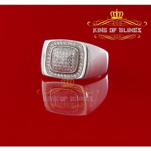 King 14866W-A29KOB 10k White Gold Finish Lab Created Diamonds Silver M