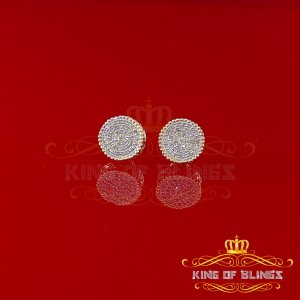 King 19734Y-A39KOB Aretes Para Hombre 925 Sterling Silver Carat Round 