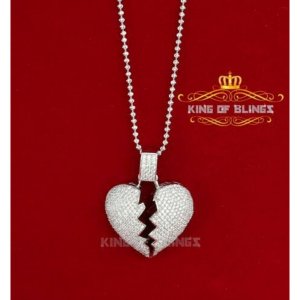 King 17833W-A33KOB 10k White Gold Finish ''broken Heart