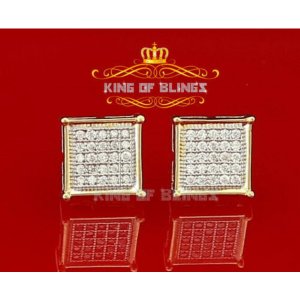 King 9608Y-A15KOB Men's Elegant Square Yellow Gold Sterling Silver Scr