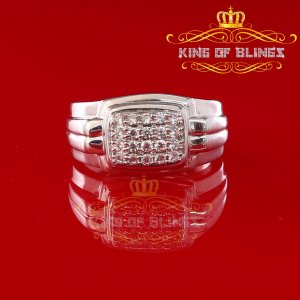 King 11529W-A29KOB 10k White Gold Finish Lab Created Diamonds Silver M