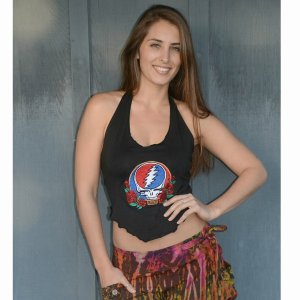 Jayli GD139GDWtop:GD139-blk Serenity Top Lycra Grateful Dead Cover Up 